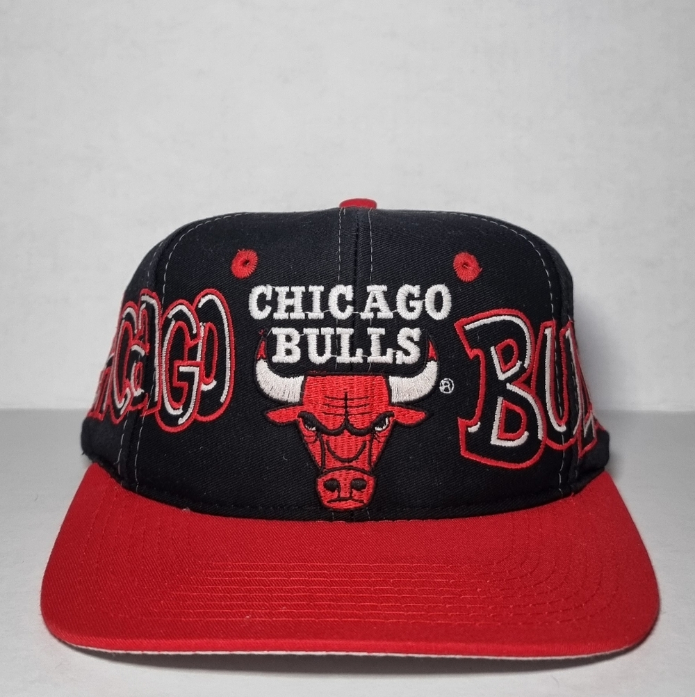 Vintage 90s Chicago Bulls Graffiti Twill NBA Hat Cap Snapback 🔥